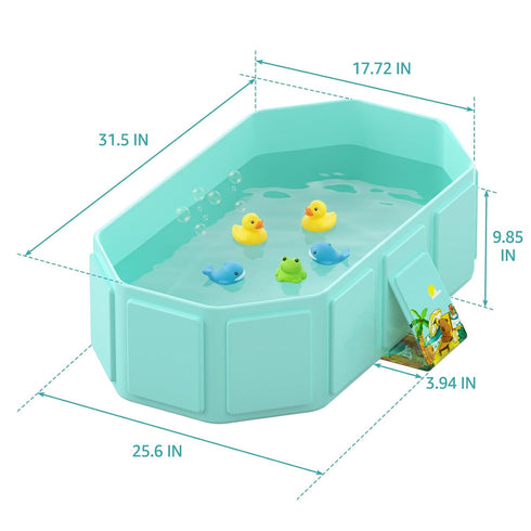 Jollcma Collapsible Baby Bathtub, Toddler Bathtub with a Drain Plug, Folded for Storage Without Assembly, Suitable