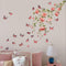 Cute Peony Flower Wall Decals, Pink Rose Floral Stickers, Removable Peel and Stick for Kids Room, Living Room Decor