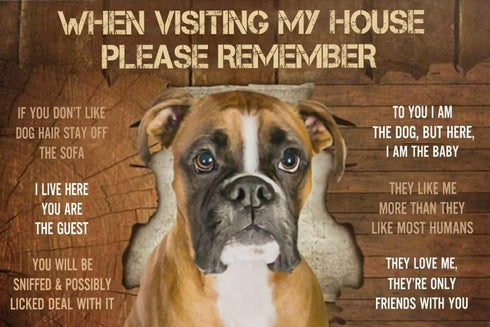 Jigsaw Puzzles 1000 Piece for Adults - Boxer Dog House Rules - Wooden Puzzle for Youth, Home Decor, Best Gift