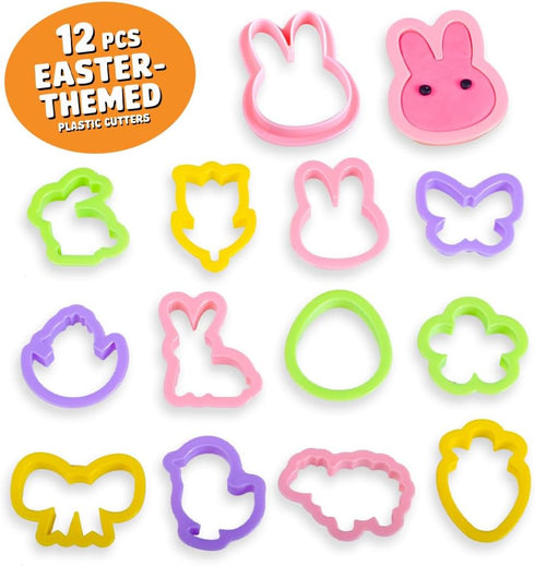 Waybla 12-Pack Prefilled Easter Eggs with Modeling Dough & Easter-Shaped Cutters, Non-Candy Easter Gift Easter Basket