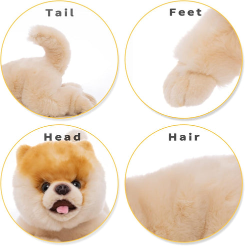 16-Inch Adorable Pomeranian Plush Toy - Realistic Stuffed Dog for Kids