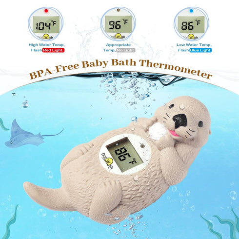 Baby Bath Thermometer for Infants, Digital Water Thermometer for Bathtub, Safety Floating Toy (Otter-OWN)