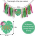 Agkvw 1st Aloha to One Tropical Hawaiian Luau Theme Highchair Banner- Wild One Highchair Banner for Girls, Pink Jungle