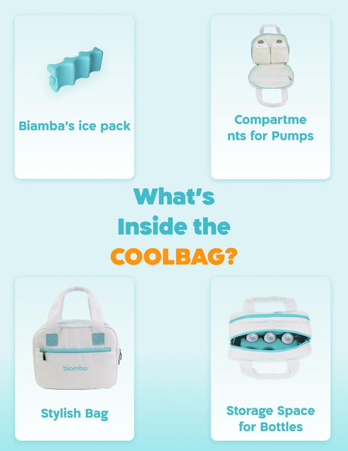 Cooling Bag Breastmilk Cooler Bag - Dedicated Storage Breast Pump Bag, Stores up to Six Bottles, Large Built