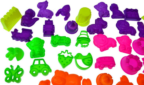 Bo-Toys 50 Set, Ps Deluxe Sand Molds Tools Sandbox Toddlers Toys, Beach Sand Castle Building, Indoor Outdoor Sensory