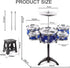 Beenavee Set,Jazz 5 Set,Toddler Set Kids Drum Drum Musical Toys, Drum with Stool Mini Band Rock Educational Percussion