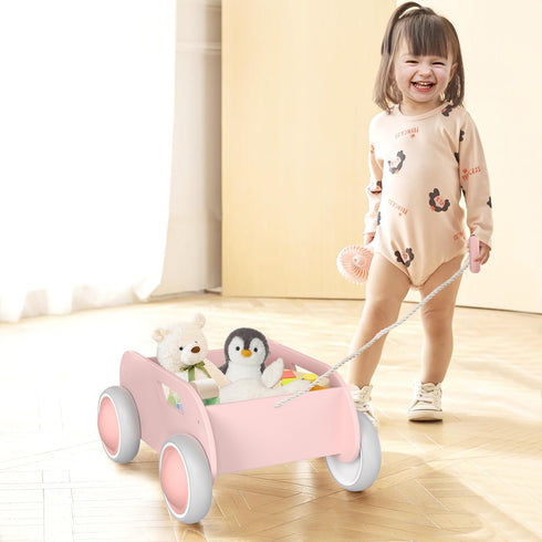 WyfKyd Wooden Baby Walker, Push and Pull Learning Walk Toys for Infants to Toddler, Walker with Wheels for Boys Girls