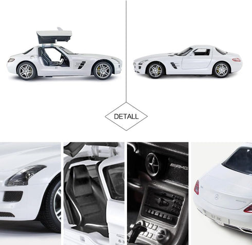 RASTAR Benz Remote Control Car 1:14 RC Mercedes Benz SLS AMG Model Toy for Kids, Open Doors by Manual - White 2.4GHz