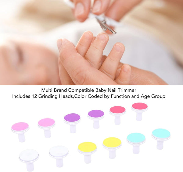 TIKATARER 12 Trimmer PCS Baby Nail File Replacement Heads, Baby Nail File Pads Electric Buffer Replacement Pads, Fine