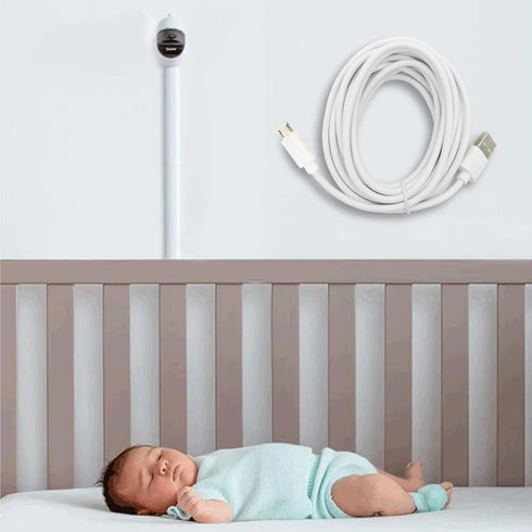 PDEEY Baby Monitor Cord, Replacement for LBTech, Owlet, Infant Optics, eufy - Micro USB Charger Cable 13 ft