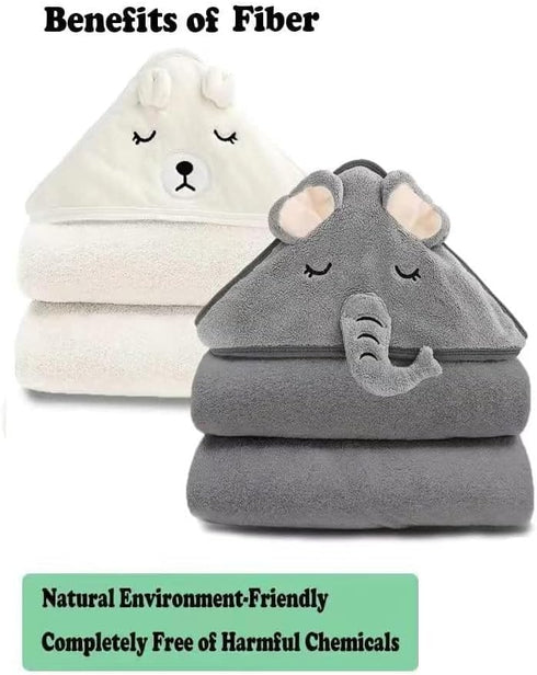 YECELINST 2 Pack URSEORY Hooded Baby Towels, Premium Soft Bath Towel for Babies, Newborn, Infant and Toddler, Ultra
