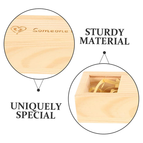 Wooden Pregnancy Test Keepsake Box with Lid Rustic Footprint Design Female Pregnancy Announcement Case Multipurpose