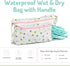 14x11 melii Waterproof Wet & Dry Bag with Handle, for Wet Bathing Suits, Diapers and Potty Training and Dishes