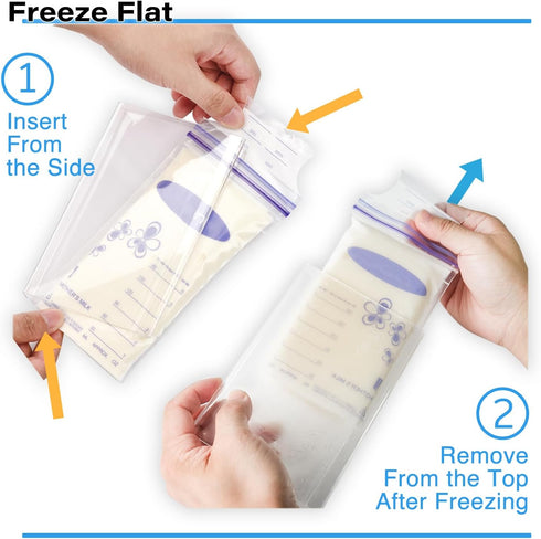 Ugotfeels (2 Pack) Breastmilk Storage Container with Freezer Flattener Kit, Large Capacity Organizer Bins