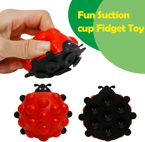 2 3D Anboor Pop Fidget Toy, PCS Ladybug Squishies Sensory Bubble Popper Toys Push Squeeze Balls Stress Relief Early