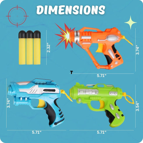 6 Pack Mini Foam Dart-Firing Blasters - Micro Toy Guns with 36 Darts, Nerf Compatible Bulk Party Favors for Kids