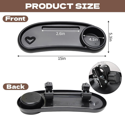 CebraBounze Snack Tray Compatible with Nuna, Universal Stroller Snack Tray with Cup Holder and Phone Holder, Essential