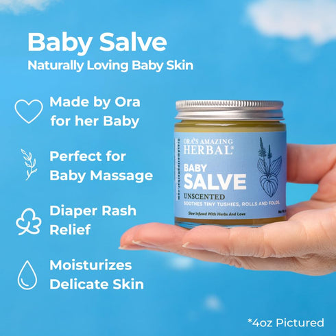 4 oz, Baby Salve, Diaper Balm Ointment, Drool Rash Prevention, Natural Diaper Cream, Calendula Thyme Burdock Cream