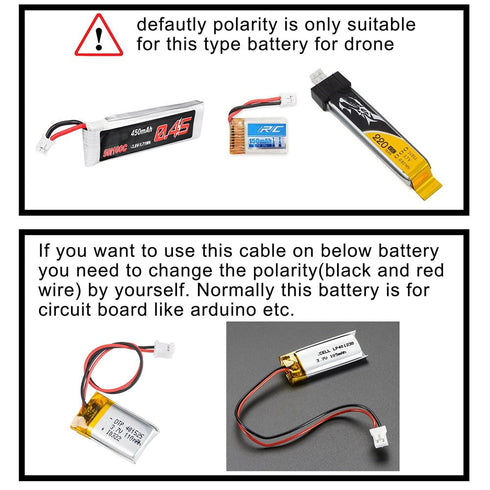 10pcs Upgraded Tiny Whoop JST-PH 2.0 Male and Female Connector Cable for Battery JJRC H36 H67