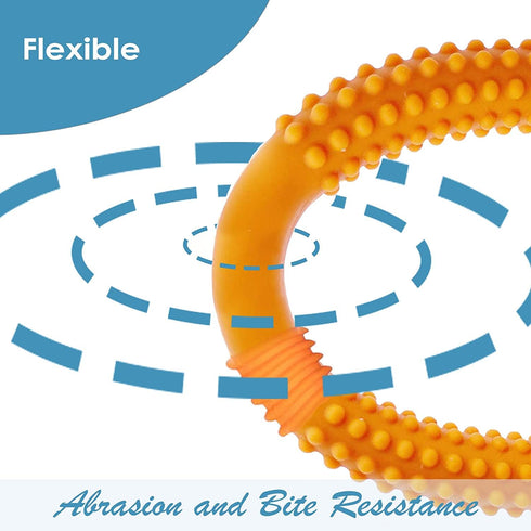 Hollow Teething Tubes, Soft and Durable Baby Teether with Brush, 6-Pack Teething Toys for Babies 6-18 Months Silicone