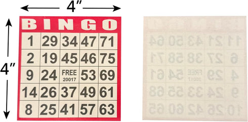 500 (100 5 4"x4" JUNWRROW Bingo Paper Game Cards - Sheets Books of Colors) - Disposable Cards- Ideal for Seniors