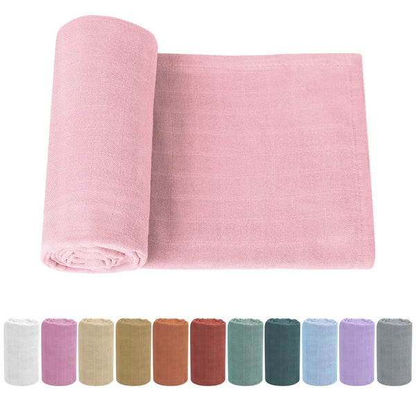 Newborn Baby Swaddle Blanket, Soft Silky Muslin Wrap, Neutral Receiving Blanket for Boys and Girls, Large 47 x 47 inches