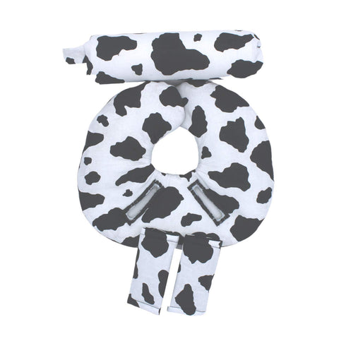Little Tall Poppy Infant Car Seat Head Support Set, Cow Print, Newborn Head Rest, Baby