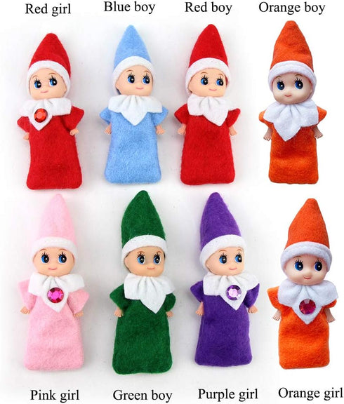 WULEEUPER Tiny Baby Elf Doll, Christmas Miniature Elf Doll for Xmas Decoration Gift (Pink Girl)