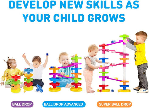 WEofferwantYOUwant Super Ball Drop with Large Balls and Ramp Tracks, Educational Fun Activity Toy for Kids 10 Months+