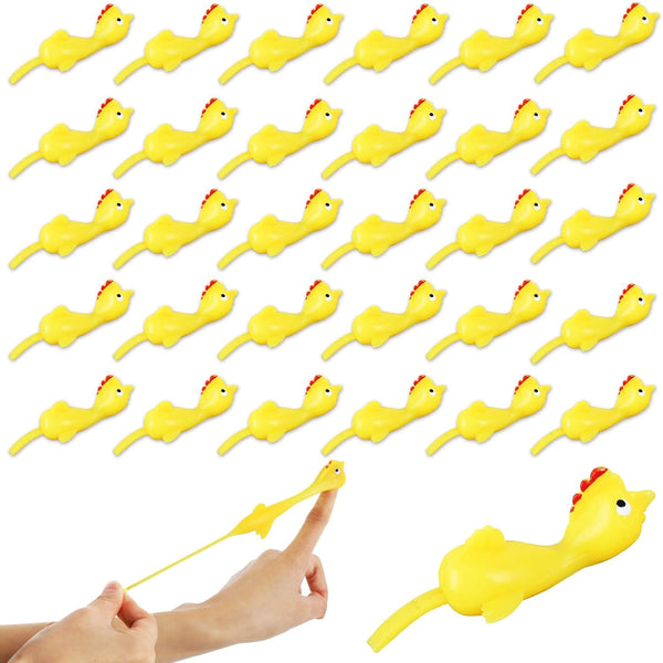 TEESSUE 40 Pcs Flying Chicken Slingshot Party Favors for Kids Adults, Bulk Gag