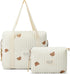 Paterr 2pcs Quilted Diaper Bag Tote Set Multifunction Cotton Maternity Hospital Bag