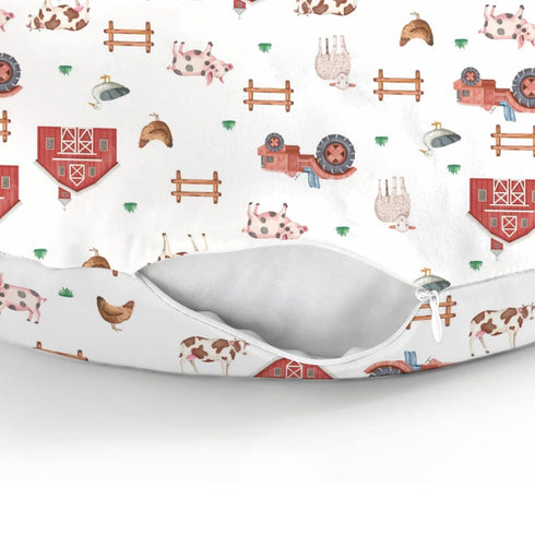 Farm Animals Life Baby Nursing Pillow Covers for Boy Girl Tractor Barn Pig Cow Lamb Hen Duck Soft Nursing Slipcovers