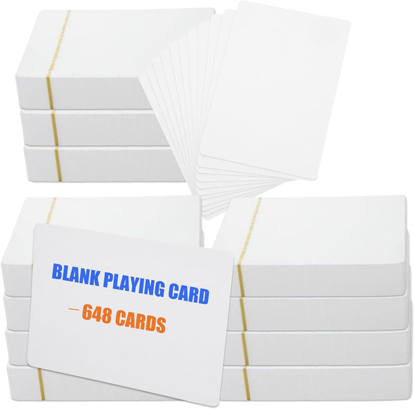 648PCS White Blank Playing Cards - Printable Index Flash Cards for DIY Vocabulary and Game Cards