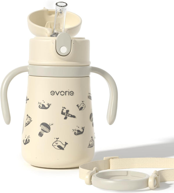 Evorie Leak Proof Vacuum Insulated Water Bottle, 316L Stainless Steel Sippy Cup