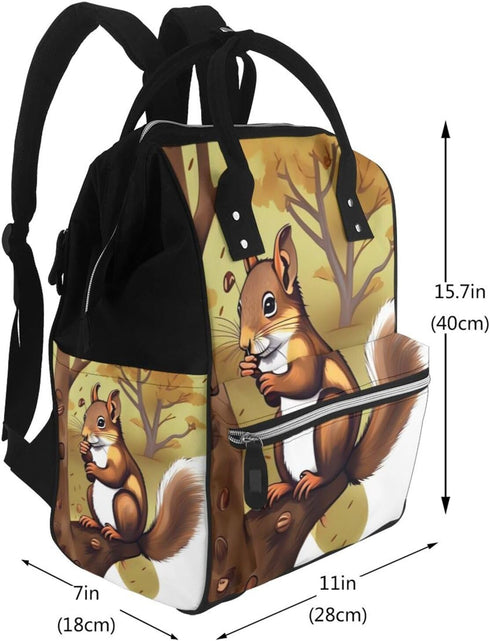 KHIRY Backpack Mummy Backpack Diaper Bag Nappy Baby Bag Squirrel Animal Multifunction Changing Bags for Travel