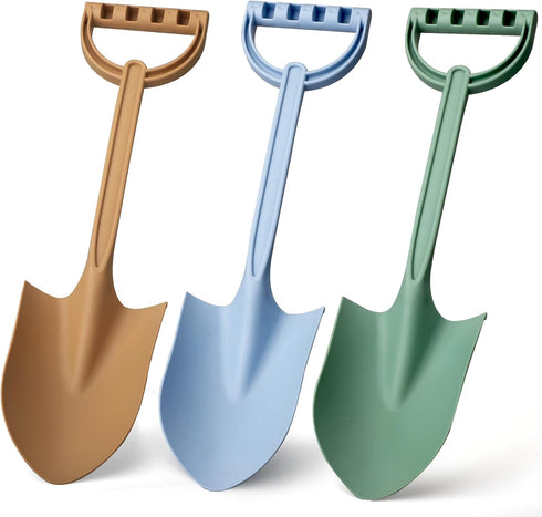 Jumbo 3 Pack Shovels, 16 Inch Heavy Duty Plastic Sand Spade for Kids, Great Beach Sand Toy for Outdoor Digging and