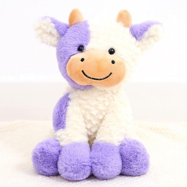 YUKOUQIAN Cute Cow Plush Stuffed Animal Doll Toy 8 inch for Girls Boys