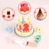 Wooden Cutting Birthday Cake Toys, Fake Cake Toy with Candles and Numbers, Montessori Tea Party Learning Toys