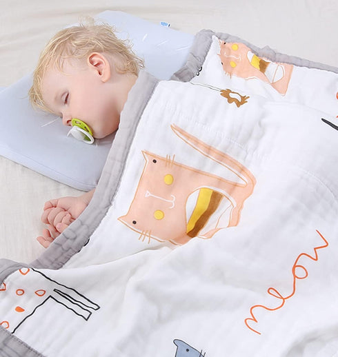 FCTREE Stroller(Zoo,43" 59" Baby Blanket Unisex Swaddle Wrap Soft Cot Muslin Swaddle Blankets,Nursery Bed Throw Blanket