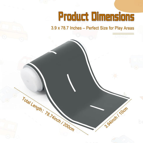Generic 3.94 Inch 78.74inch Wall Safe Car Road Tape for Kids Wide Easy Peel No Residue Track, Floor & Wall Safe Raceway