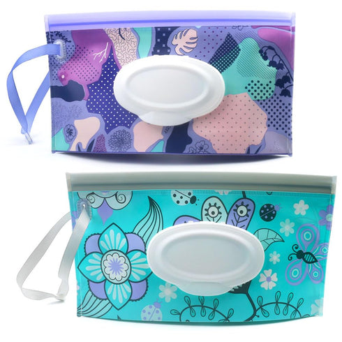 FKEYTO Baby Wipe Dispenser,Portable Refillable Wipe Holder Wipe Dispenser Bag Reusable Travel Wet