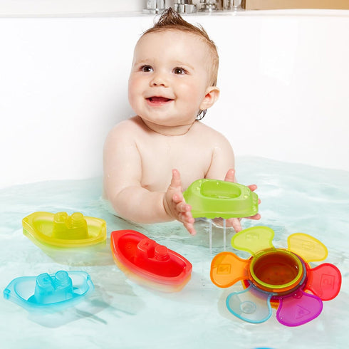 1-3 11PCS 2-4 Baby Bath Toys for Kids Ages Mold Free Bath Toys for Toddlers with Colorful Floating Boats and Spoons