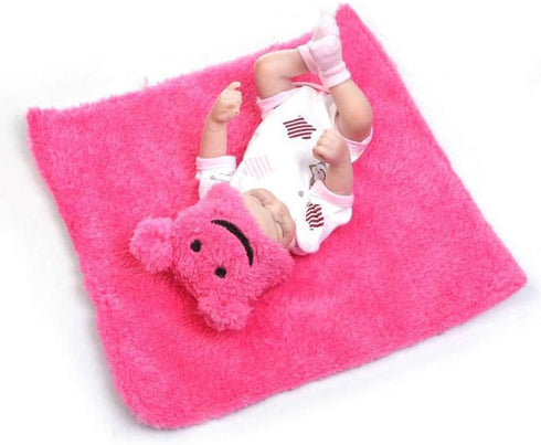 TERABITHIA Miniature 10" Realistic Beautiful Dreamer Newborn Baby Doll Kits Silicone Full Body Washable for Girl