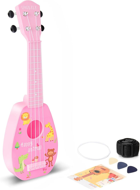YOLOPARK 17" Kids Toy Guitar for Girls Boys, Mini Toddler Ukulele Guitar