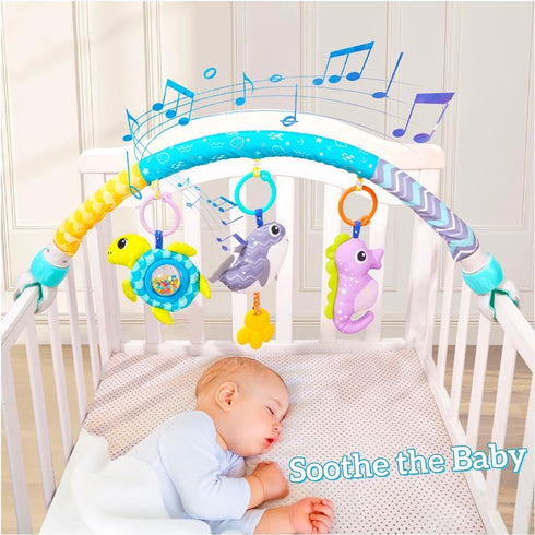 BATOHO Baby Stroller Arch Toy, Clip On Arch Mobile for Bassinet with Universal Clamps, Activity Toy Bar for Bouncer
