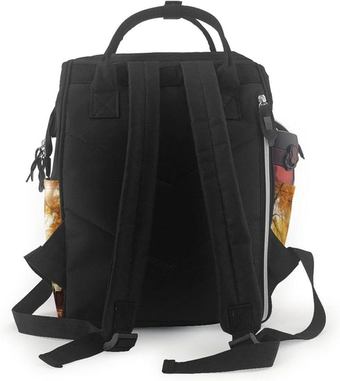 HCBPWVQA Backpack Daypacks Backpack Mommy Autumn Park Diaper Bag with Changing Pad and Pacifier Holder, Multifunction