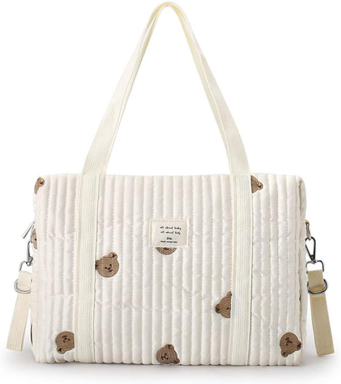 SONARIN Embroidery Diaper Bag Tote,Stylish Large Capacity Nappy Changing Bag Portable Travel Mommy