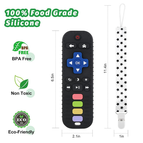 Fu Store Silicone Teething Toys for Infants, Remote Control Shape Teethers for Babies, BPA Free Chew Toys