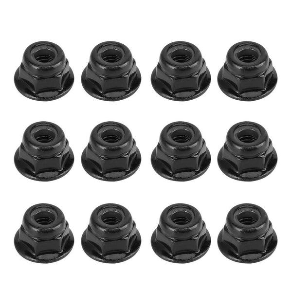 12PCS 4mm Nonslip Wheel Lock Nut Spare Parts for Axial TRX4 TRX6 SCX10 1/10 RC Model Car, Black