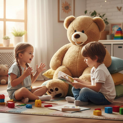 51 inch MorisMos Smile Giant Teddy Bear, Large Stuffed Bears with Big Footprints, Big Stuffed Animals Cuddly Plush